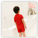 Conjunto Infantil Praia Proteção UV + Touca Homem Aranha 2