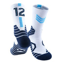 Meia Cano Alto Infantil Basquete Azul