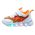 Tênis com LED infantil Dinossauro Laranja