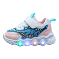 Tênis com LED infantil Dinossauro Rosa