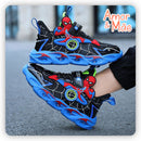 Tênis Infantil 3D Homem Aranha com LED Sport Fashion Azul