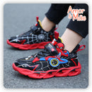 Tênis Infantil 3D Homem Aranha com LED Sport Fashion Solado Macio