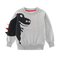 Blusa Moletom Infantil Menino Dinossauro (Cinza)