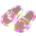 Chinelo Infantil Feminino com LED (Unicórnio Rosa)