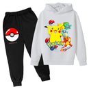 Conjunto Infantil Moletom Pokemon Confortável (Branco e Preto)