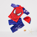 Conjunto Infantil Praia Proteção UV + Touca Homem Aranha (Azul)