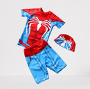 Conjunto Infantil Praia Proteção UV + Touca Homem Aranha (Azul Claro)