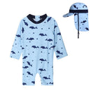 Conjunto Praia Infantil UV com Chapéu (Golfinho)