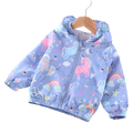 Jaqueta Corta Vento Infantil (Azul Unicórnio Feminino)