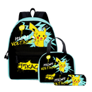 Kit Mochila Lancheira e Estojo Pokémon (Modelo 10)