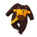 Macacão Bebê Soft Girafa Marrom Safári Masculino