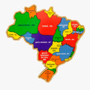 Quebra Cabeça Mapa do Brasil Madeira Montessori 3D