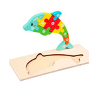 Quebra-Cabeça de Madeira Montessori Animais