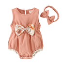 Macaquinho Bebê Feminino Menina Floral Com Laço