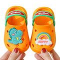 Sandália Infantil EVA Confortável Antiderrapante Dino (Laranja)