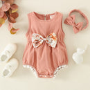 Macaquinho Bebê Feminino Menina Floral Com Laço