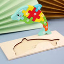 Quebra-Cabeça de Madeira Montessori Animais