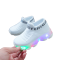 Tênis Infantil Com LED Masculino Feminino (Branco)