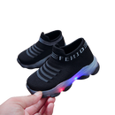 Tênis Infantil Com LED Masculino Feminino  (Preto)
