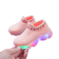 Tênis Infantil Com LED Masculino Feminino (Rosa)