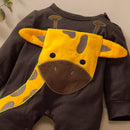 Macacão Bebê Soft Girafa Marrom Safári Masculino