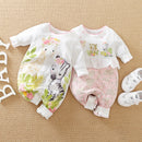 Macacão de Bebê Menina Soft Branco Zebrinha & Girafinha
