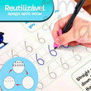 Caderno de Caligrafia Mágico Reutilizável - Kit C/ 4 - Amor & Mãe