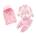 Conjunto Inverno Bebê Plush 3 Peças Masculino Feminino Peludo Ursinho com Capuz - Amor & Mãe