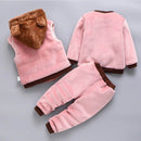 Conjunto Inverno Bebê Plush 3 Peças Masculino Feminino Peludo Ursinho com Capuz - Amor & Mãe