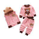 Conjunto Inverno Bebê Plush 3 Peças Masculino Feminino Peludo Ursinho com Capuz - Amor & Mãe