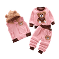 Conjunto Inverno Bebê Plush 3 Peças Masculino Feminino Peludo Ursinho com Capuz - Amor & Mãe