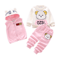 Conjunto Inverno Bebê Plush 3 Peças Masculino Feminino Peludo Ursinho com Capuz - Amor & Mãe