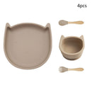Kit Alimentação Infantil Silicone Bebê com Ventosa - Amor & Mãe