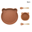 Kit Alimentação Infantil Silicone Bebê com Ventosa - Amor & Mãe