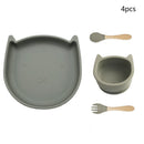 Kit Alimentação Infantil Silicone Bebê com Ventosa - Amor & Mãe