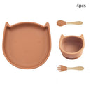 Kit Alimentação Infantil Silicone Bebê com Ventosa - Amor & Mãe