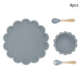 Kit Alimentação Infantil Silicone Bebê com Ventosa - Amor & Mãe