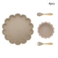 Kit Alimentação Infantil Silicone Bebê com Ventosa - Amor & Mãe