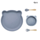 Kit Alimentação Infantil Silicone Bebê com Ventosa - Amor & Mãe