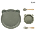 Kit Alimentação Infantil Silicone Bebê com Ventosa - Amor & Mãe
