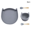 Kit Alimentação Infantil Silicone Bebê com Ventosa - Amor & Mãe