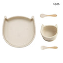 Kit Alimentação Infantil Silicone Bebê com Ventosa - Amor & Mãe