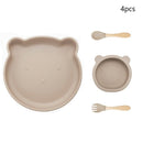 Kit Alimentação Infantil Silicone Bebê com Ventosa - Amor & Mãe