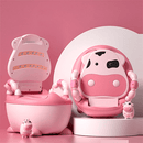 Troninho Privadinha Infantil Estofado Vaca - Amor & Mãe